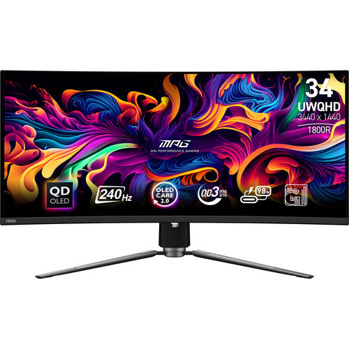 MSI MPG 341CQPX QD-OLED 34 1440p HDR 240 Hz Böjd Ultrabred Spelskärm