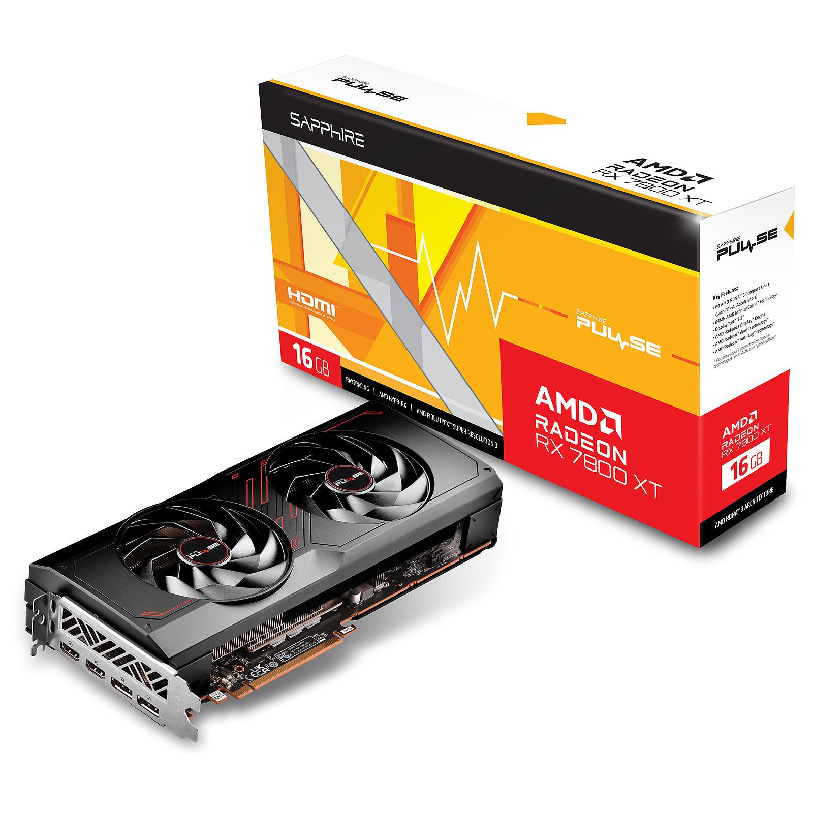 Sapphire Pulse Radeon RX 7800 XT Gaming 16G, 16GB GDDR6