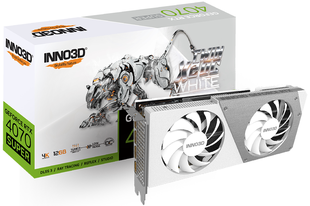 INNO3D GeForce RTX 4070 Super Twin X2 OC White, 12GB GDDR6X