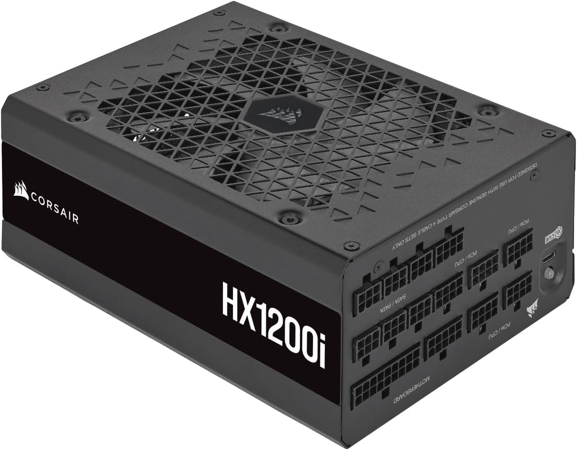 Corsair HX1200i helt modulärt Ultra-Low Noise 80+ Platinum, ATX 3.1, PCIe 5.1