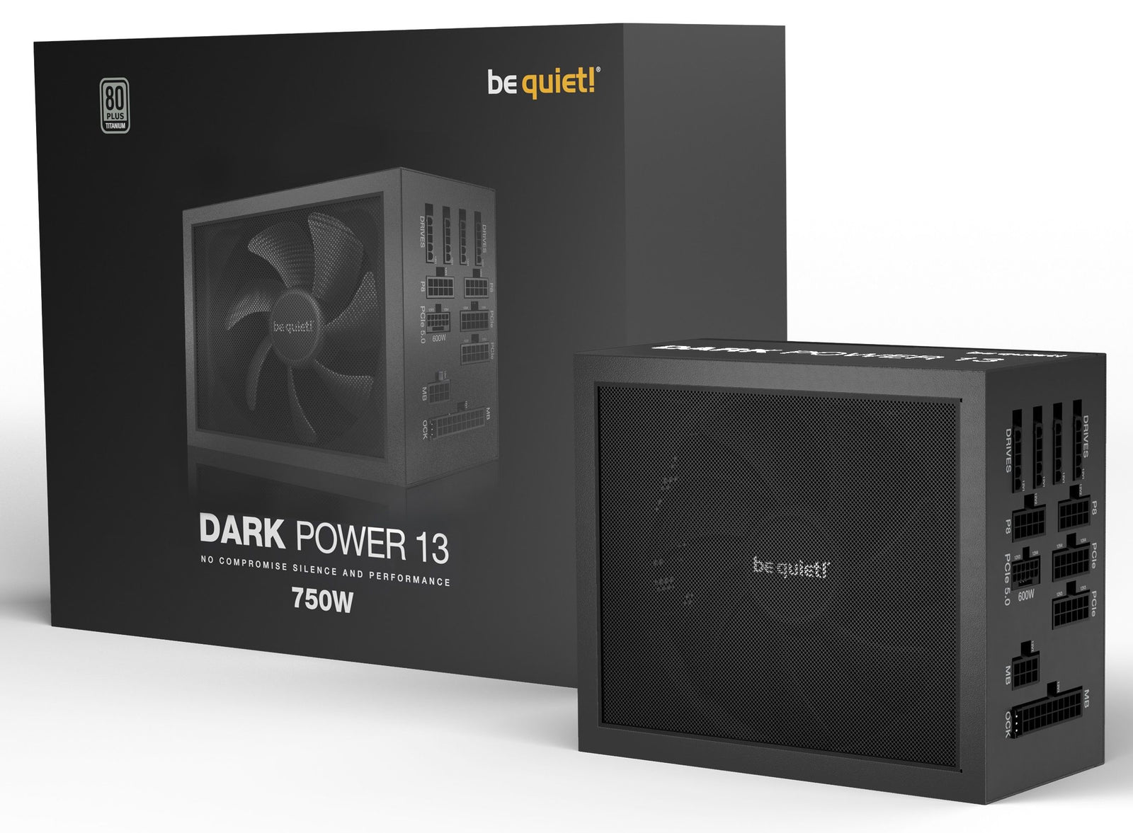 BE QUIET Dark Power 13 750W 80+ Titanium, ATX12V 3.0, PCIe 5.0, 135 mm fläkt Modular