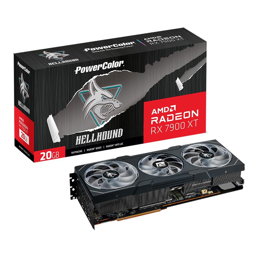 PowerColor AMD Radeon RX 7900 XT Hellhound Overclocked Triple Fan 20GB GDDR6 PCIe 4.0 Grafikkort