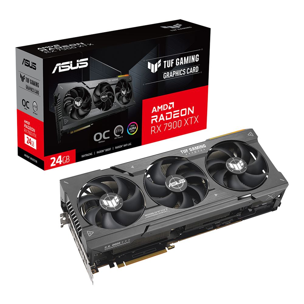 ASUS AMD Radeon RX 7900 XTX TUF Gaming RGB Overclocked Triple Fan 24GB GDDR6 PCIe 4.0 Grafikkort