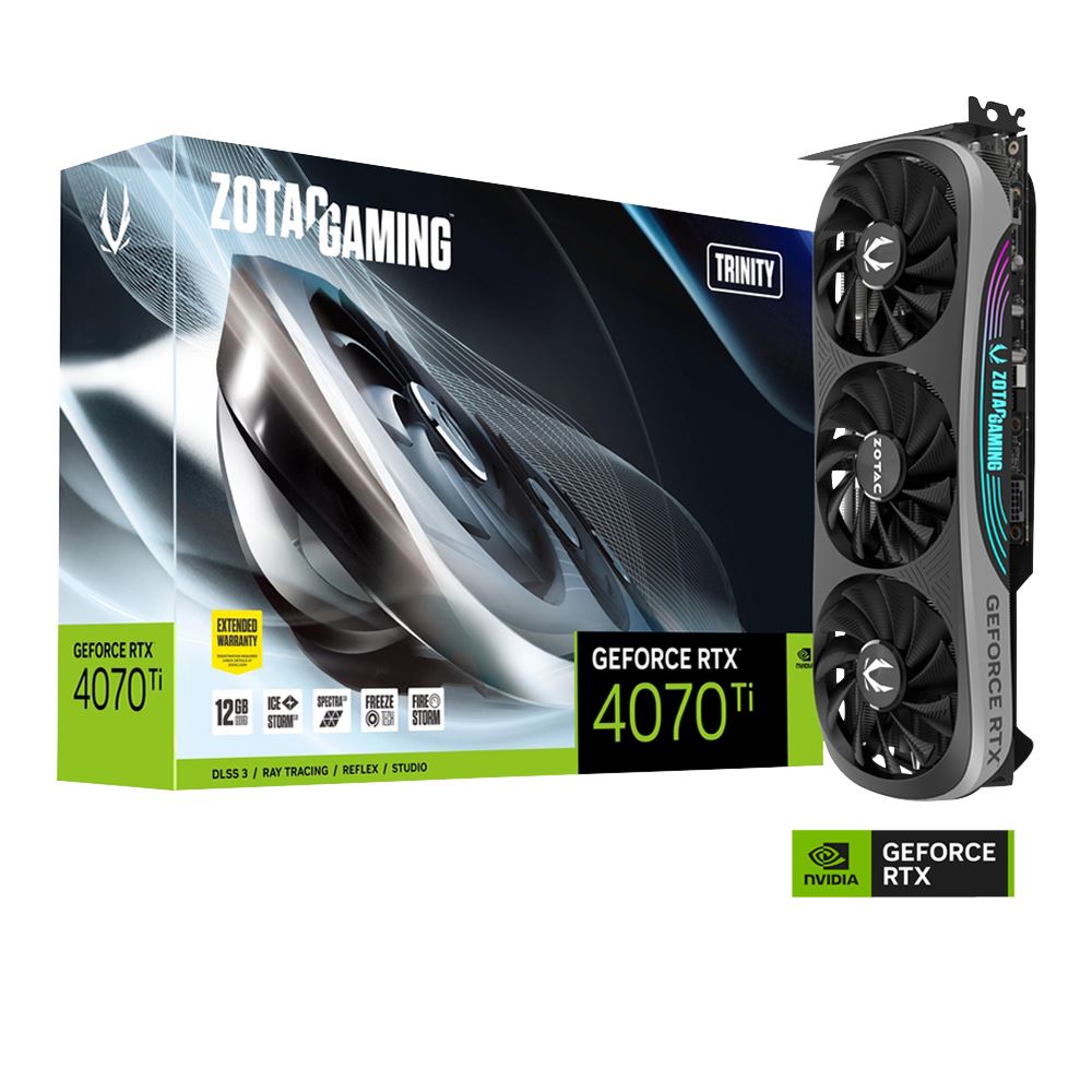 Zotac NVIDIA GeForce RTX 4070 Ti Super Trinity RGB Triple Fan 16GB GDDR6X PCIe 4.0 Grafikkort