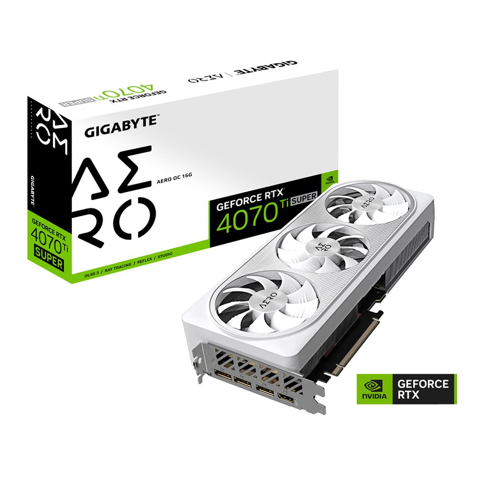 Gigabyte NVIDIA GeForce RTX 4070 Ti Super Aero RGB Overclocked Triple Fan 16GB GDDR6X PCIe 4.0 Grafikkort