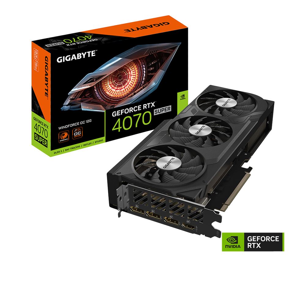 Gigabyte NVIDIA GeForce RTX 4070 Super Windforce Overclocked Triple Fan 12GB GDDR6X PCIe 4.0 Grafikkort