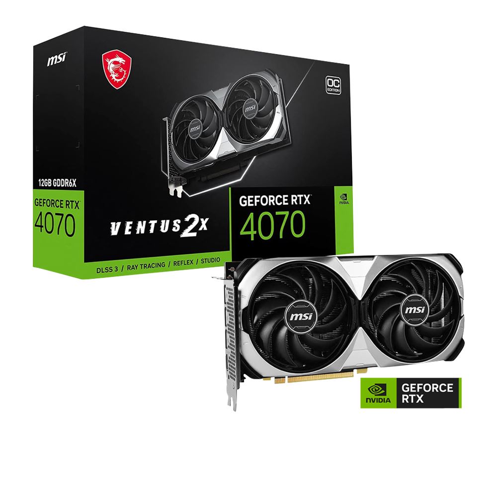 MSI NVIDIA GeForce RTX 4070 Super VENTUS 2X Overclocked Dual Fan 12GB GDDR6X PCIe 4.0 Grafikkort