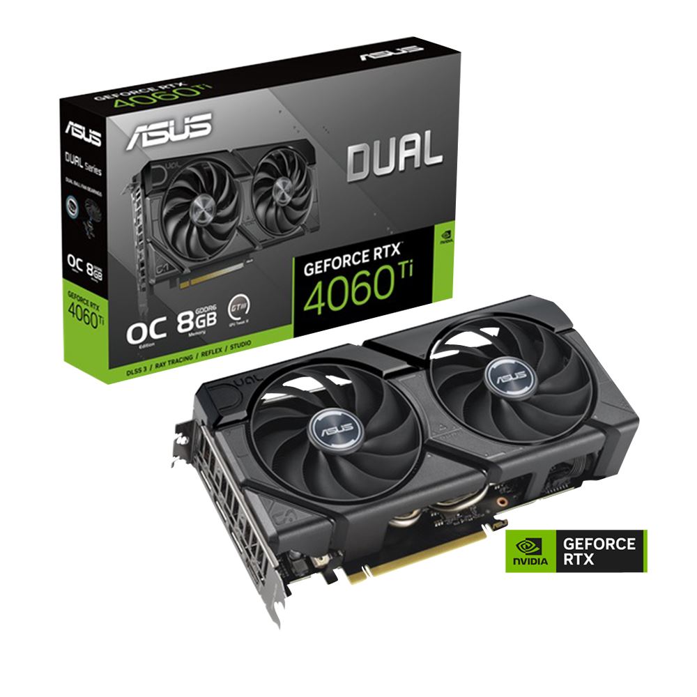 ASUS NVIDIA GeForce RTX 4060 Ti Dual EVO Overclocked Dual Fan 8GB GDDR6 PCIe 4.0Grafikkort