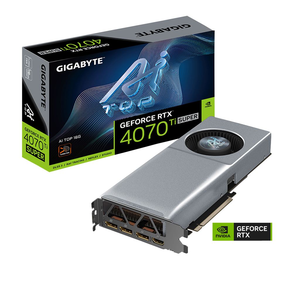 Gigabyte NVIDIA GeForce RTX 4070 Ti Super Ai TOP Single Fan 16GB GDDR6X PCIe 4.0 Grafikkort